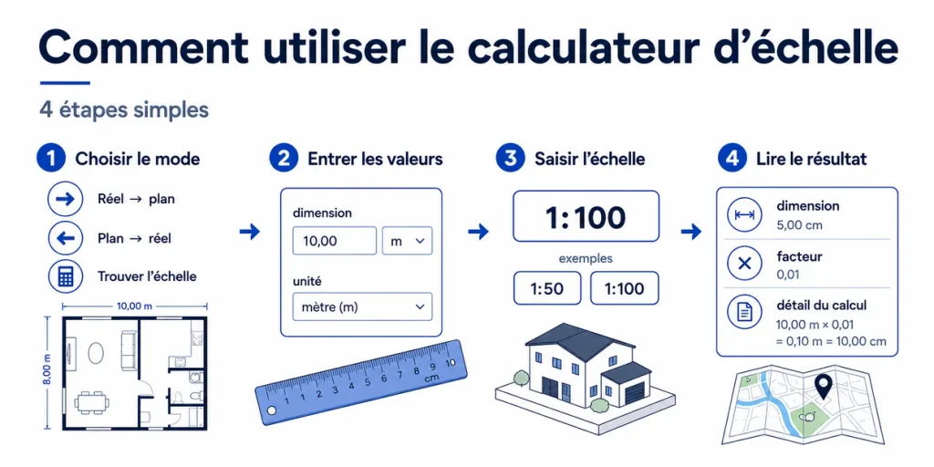 Comment utiliser le calculateur d’échelle en quatre étapes simples