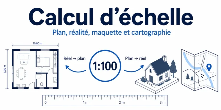 Calcul d’échelle pour plan, réalité, maquette et cartographie