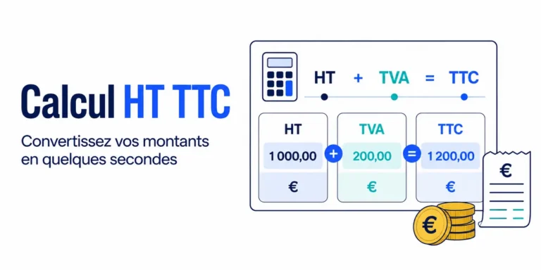 Calcul HT TTC avec détail du montant HT, de la TVA et du prix TTC