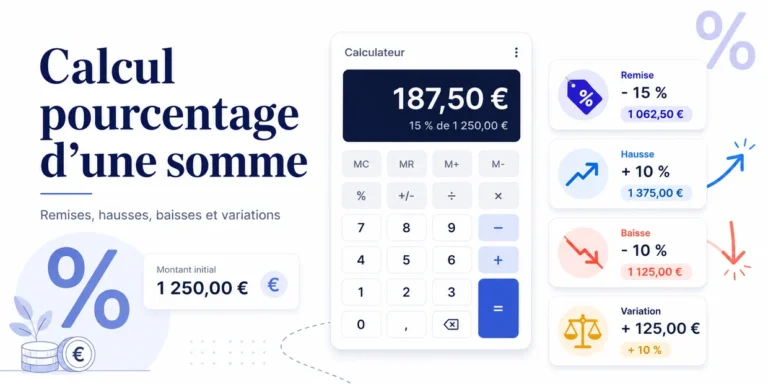 Calcul pourcentage d’une somme avec remise, hausse, baisse et variation