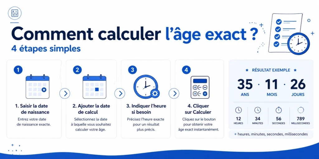 Étapes pour calculer l’âge exact à partir de la date de naissance