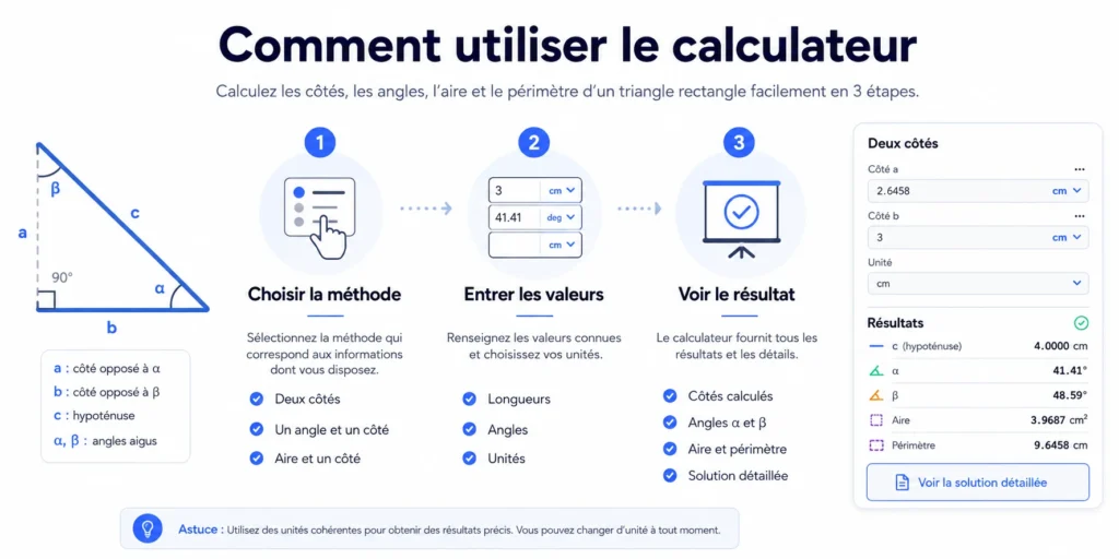 Comment utiliser le calculateur d’angle étape par étape