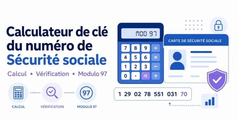 Calculateur de clé du numéro de Sécurité sociale avec calcul et vérification modulo 97