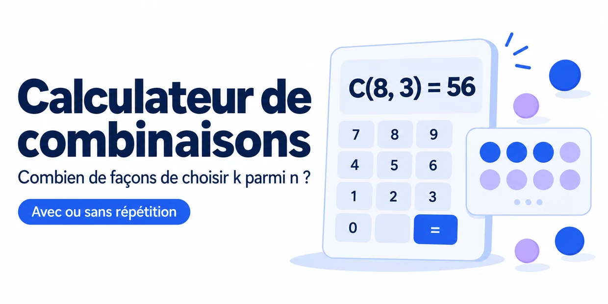 Calculateur de combinaisons pour calculer k parmi n