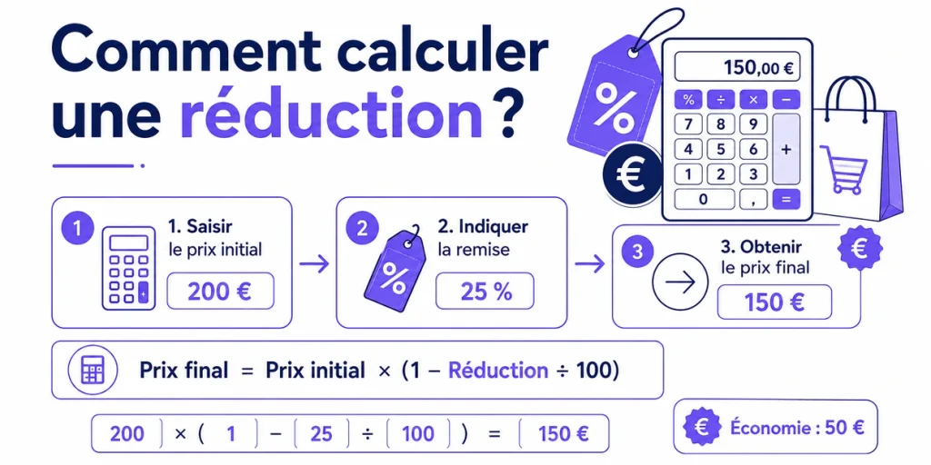 Comment calculer une réduction à partir du prix initial et du pourcentage de remise
