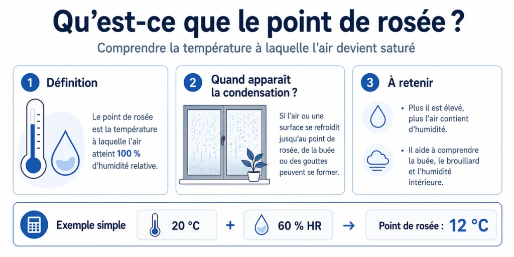 Explication du point de rosée et de la formation de condensation